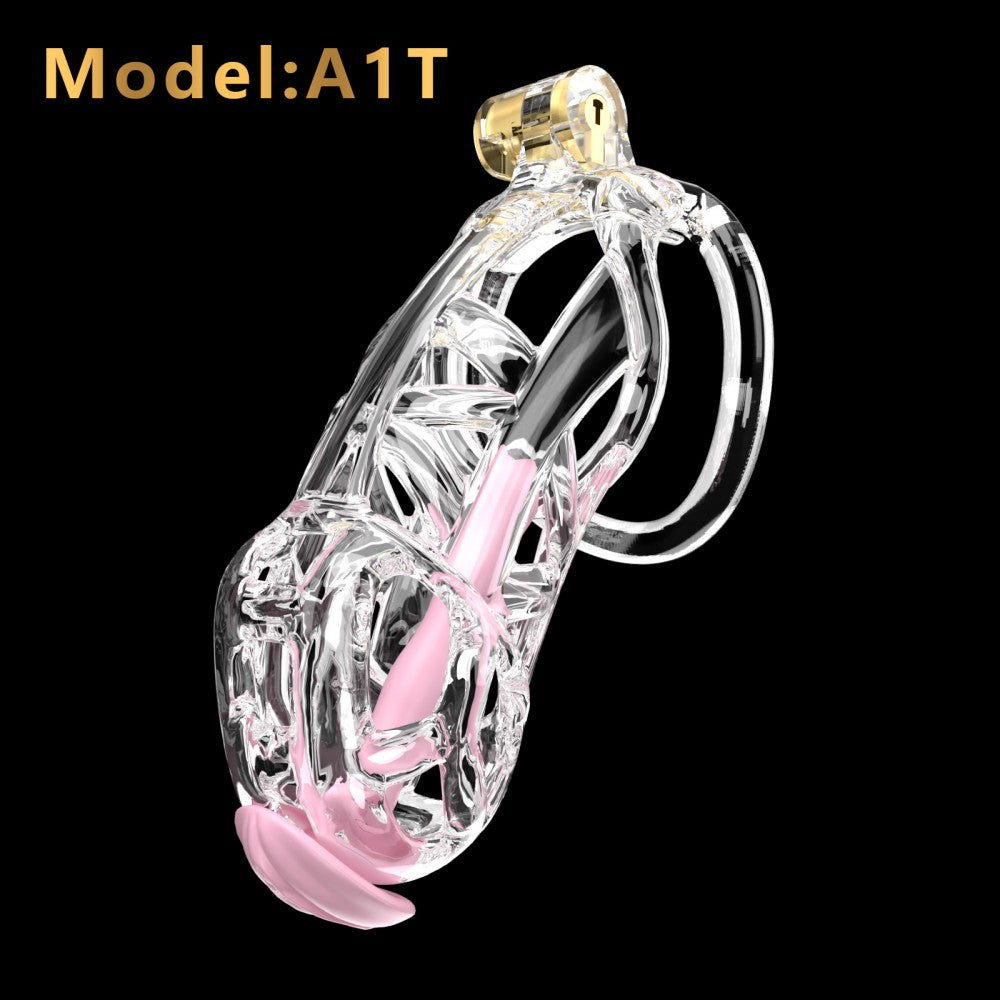 3D Printed Male Chastity Cage with Lock & 5 Rings – Resin Virginity Device for Men