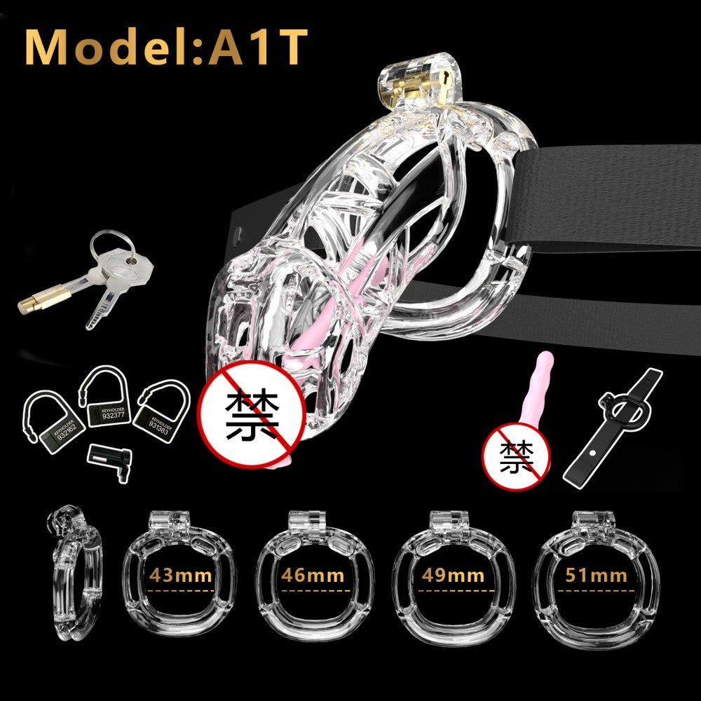 3D-Printed Resin Chastity Cage with Strap – A1–E1, 5 Colors