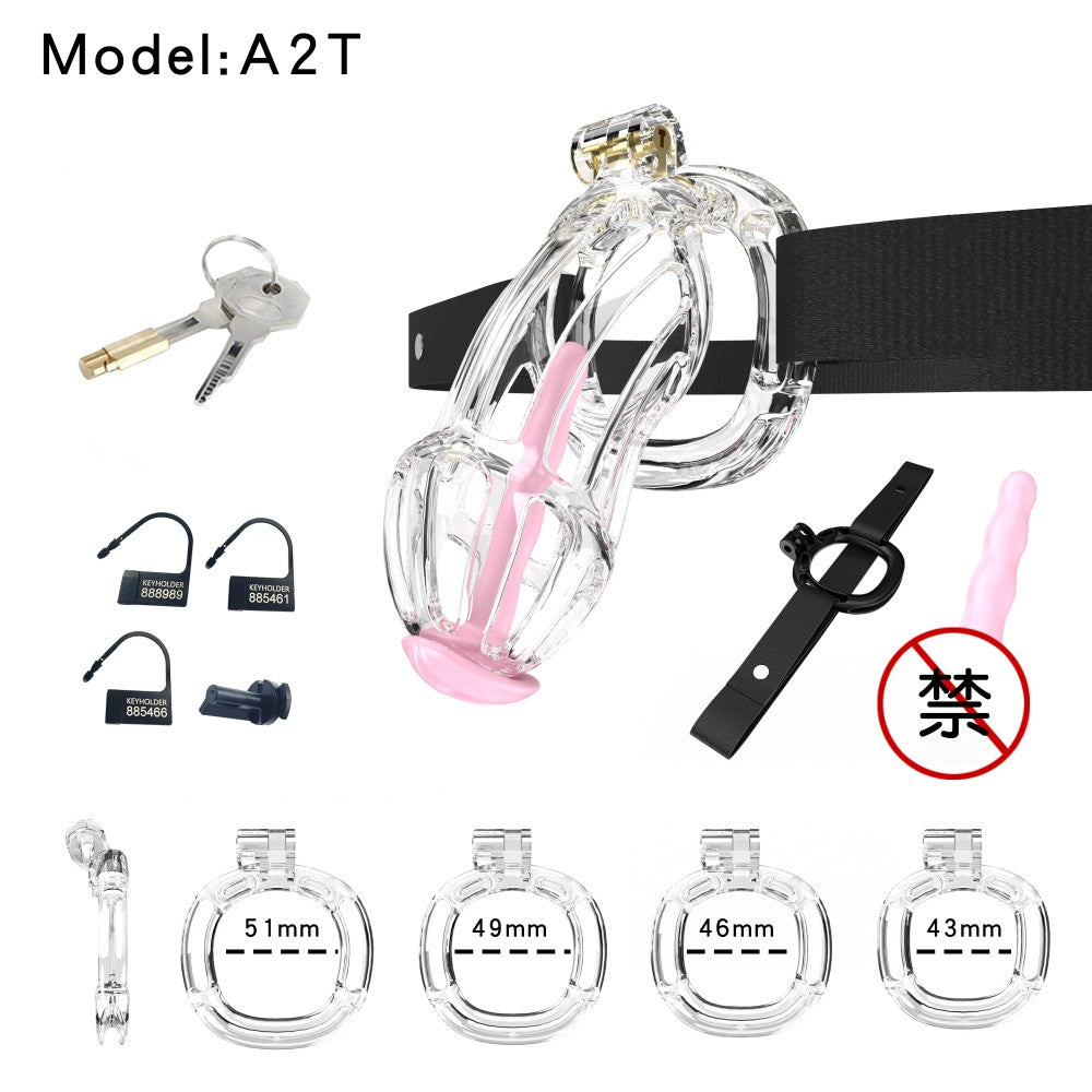 3D-Printed Resin Chastity Cage with Strap – A2–E2, 5 Colors