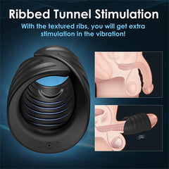 Male Masturbator Penis Training Vibrator with APP Control Black
