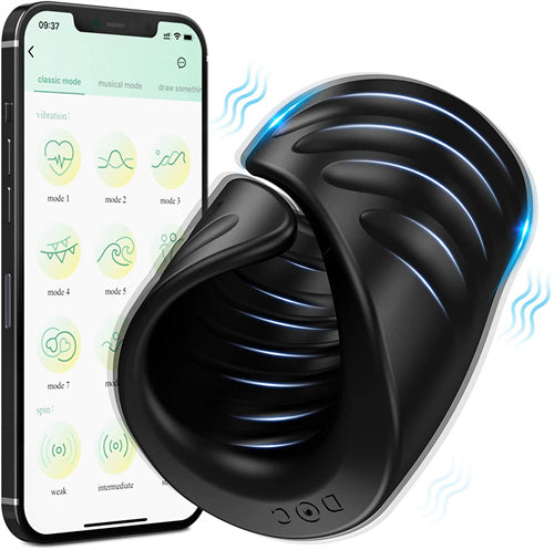 Male Masturbator Penis Training Vibrator with APP Control Black