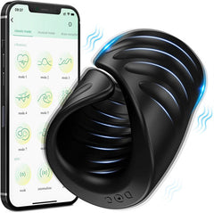 Male Masturbator Penis Training Vibrator with APP Control Black