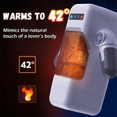 Game Cup -Thrusting Vibrating Masturbator with Heating System White