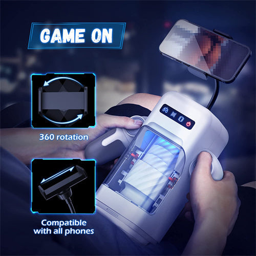 Game Cup -Thrusting Vibrating Masturbator with Heating System White