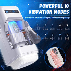 Game Cup -Thrusting Vibrating Masturbator with Heating System White