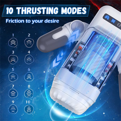 Game Cup -Thrusting Vibrating Masturbator with Heating System White