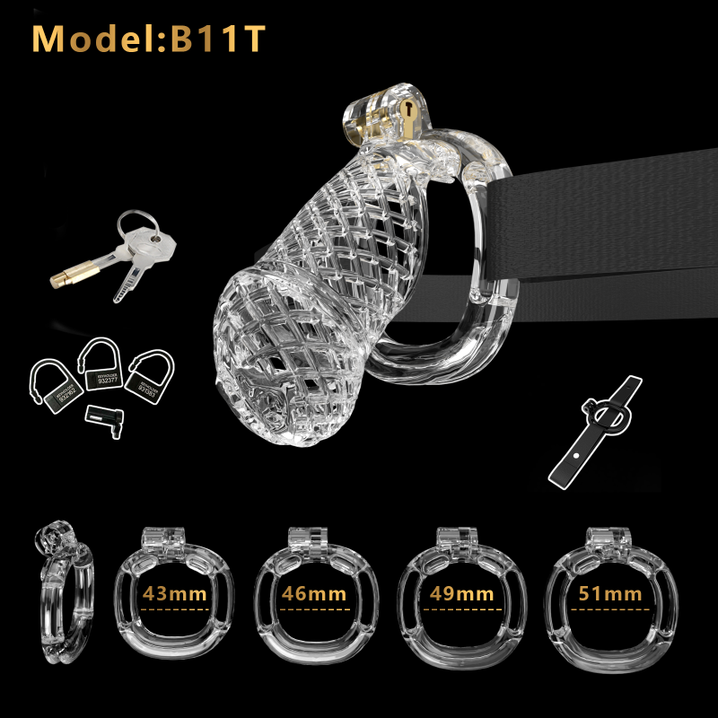 Mesh Ventilated Resin Chastity Cage, 45–105 mm Length Options