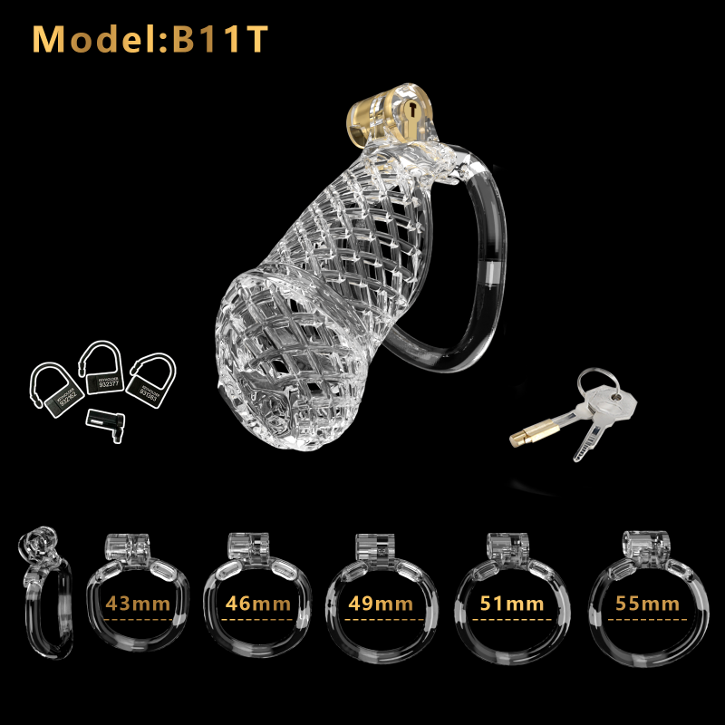 Mesh Ventilated Resin Chastity Cage, 45–105 mm Length Options