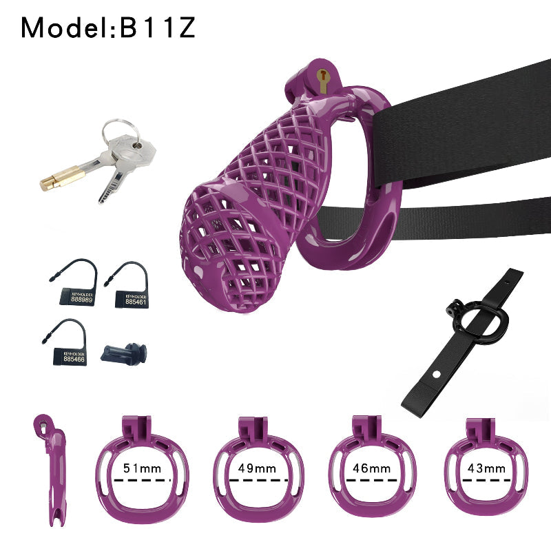 Mesh Ventilated Resin Chastity Cage, 45–105 mm Length Options