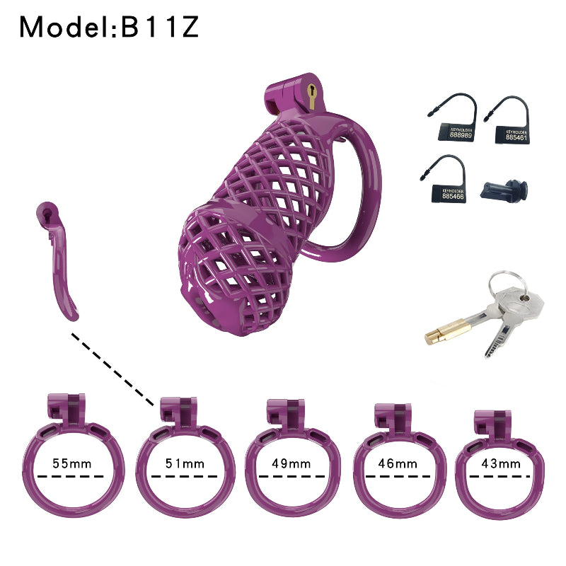 Mesh Ventilated Resin Chastity Cage, 45–105 mm Length Options