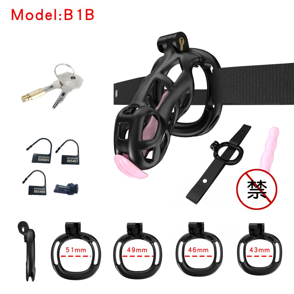 3D-Printed Resin Chastity Cage with Strap – A1–E1, 5 Colors