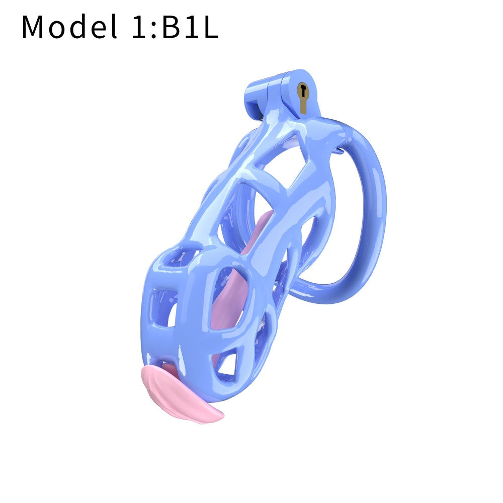 3D Printed Male Chastity Cage with Lock & 5 Rings – Resin Virginity Device for Men