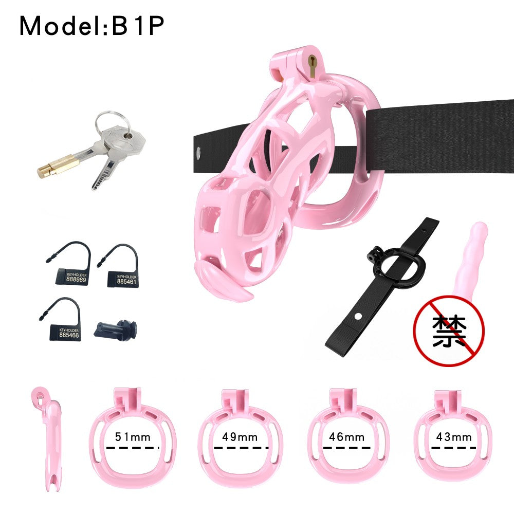 3D-Printed Resin Chastity Cage with Strap – A1–E1, 5 Colors
