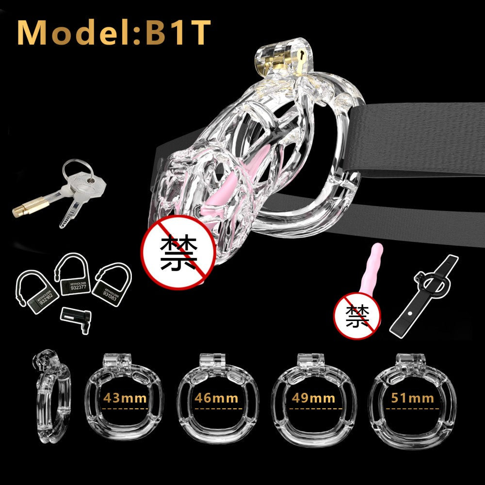 3D-Printed Resin Chastity Cage with Strap – A1–E1, 5 Colors