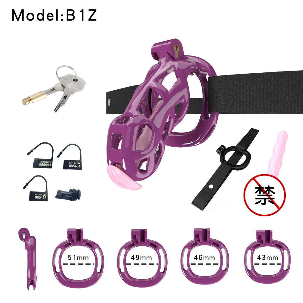 3D-Printed Resin Chastity Cage with Strap – A1–E1, 5 Colors