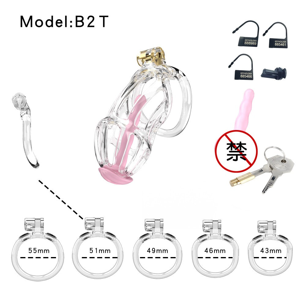 3D Printed Male Chastity Cage – Lightweight Penis Lock with 5 Rings for Erection Control & Bondage Fun