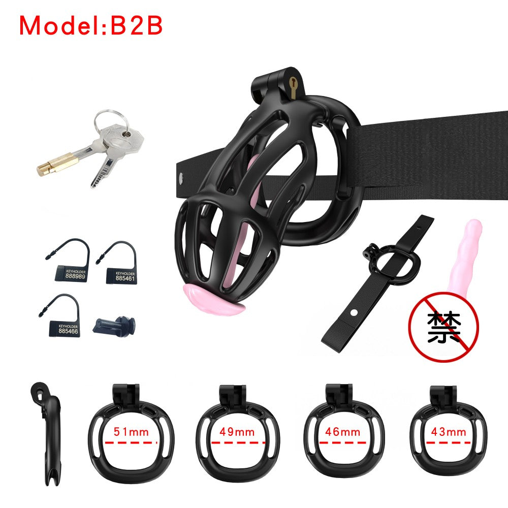 3D-Printed Resin Chastity Cage with Strap – A2–E2, 5 Colors