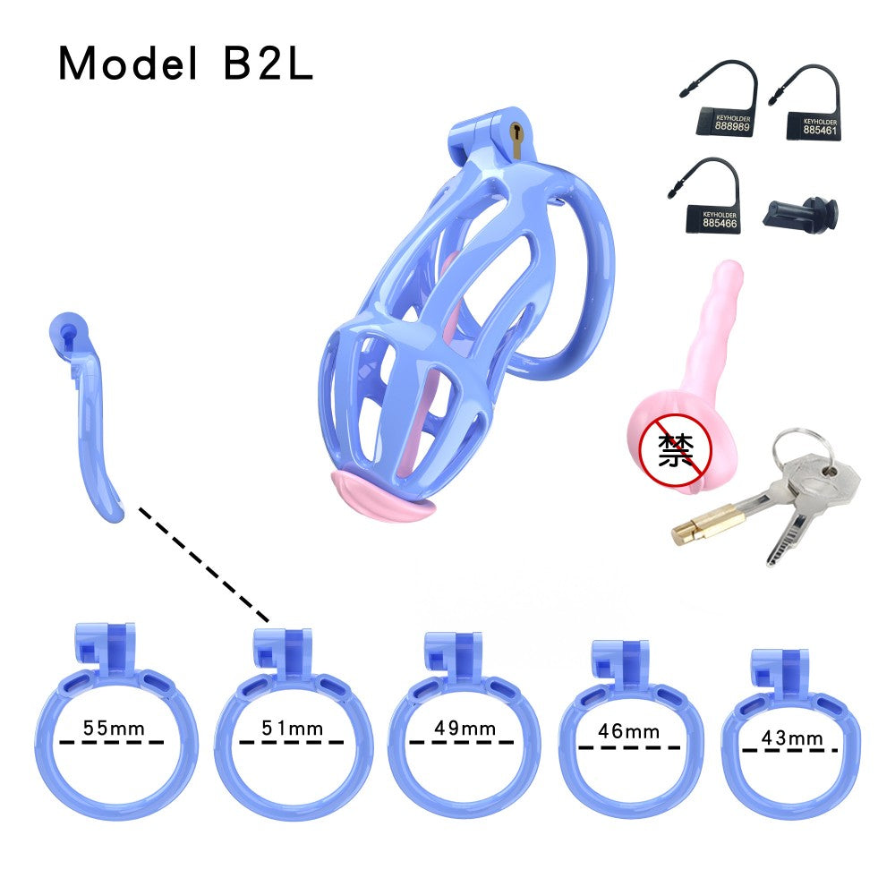 3D Printed Male Chastity Cage – Lightweight Penis Lock with 5 Rings for Erection Control & Bondage Fun