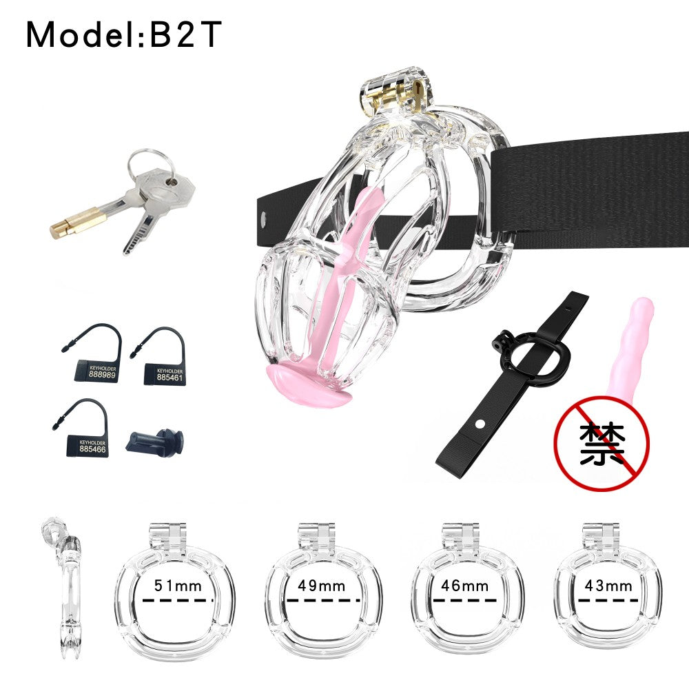 3D-Printed Resin Chastity Cage with Strap – A2–E2, 5 Colors