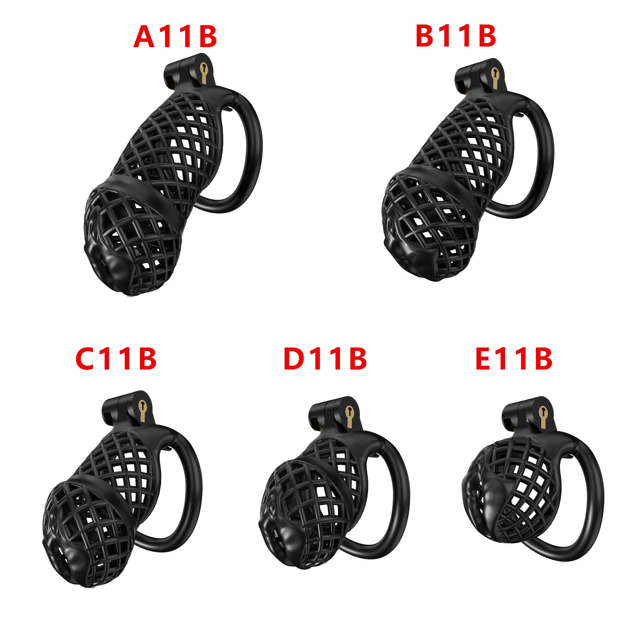 Mesh Ventilated Resin Chastity Cage, 45–105 mm Length Options