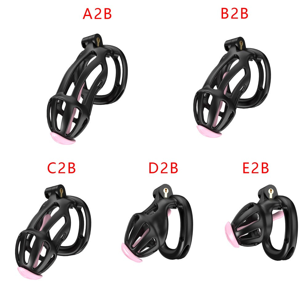 3D-Printed Resin Chastity Cage with Strap – A2–E2, 5 Colors