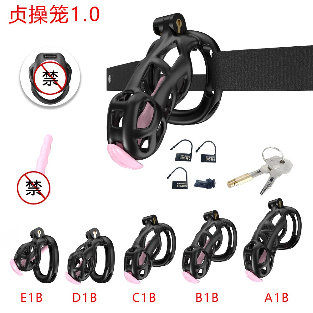 3D-Printed Resin Chastity Cage with Strap – A1–E1, 5 Colors