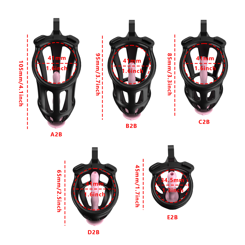 3D-Printed Resin Chastity Cage with Strap – A2–E2, 5 Colors