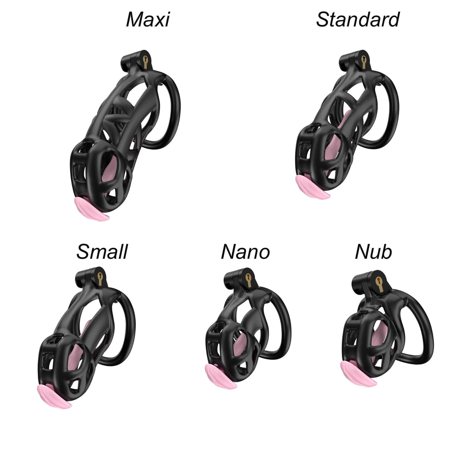 Black Cobra Nub Chastity Kit With Urethral