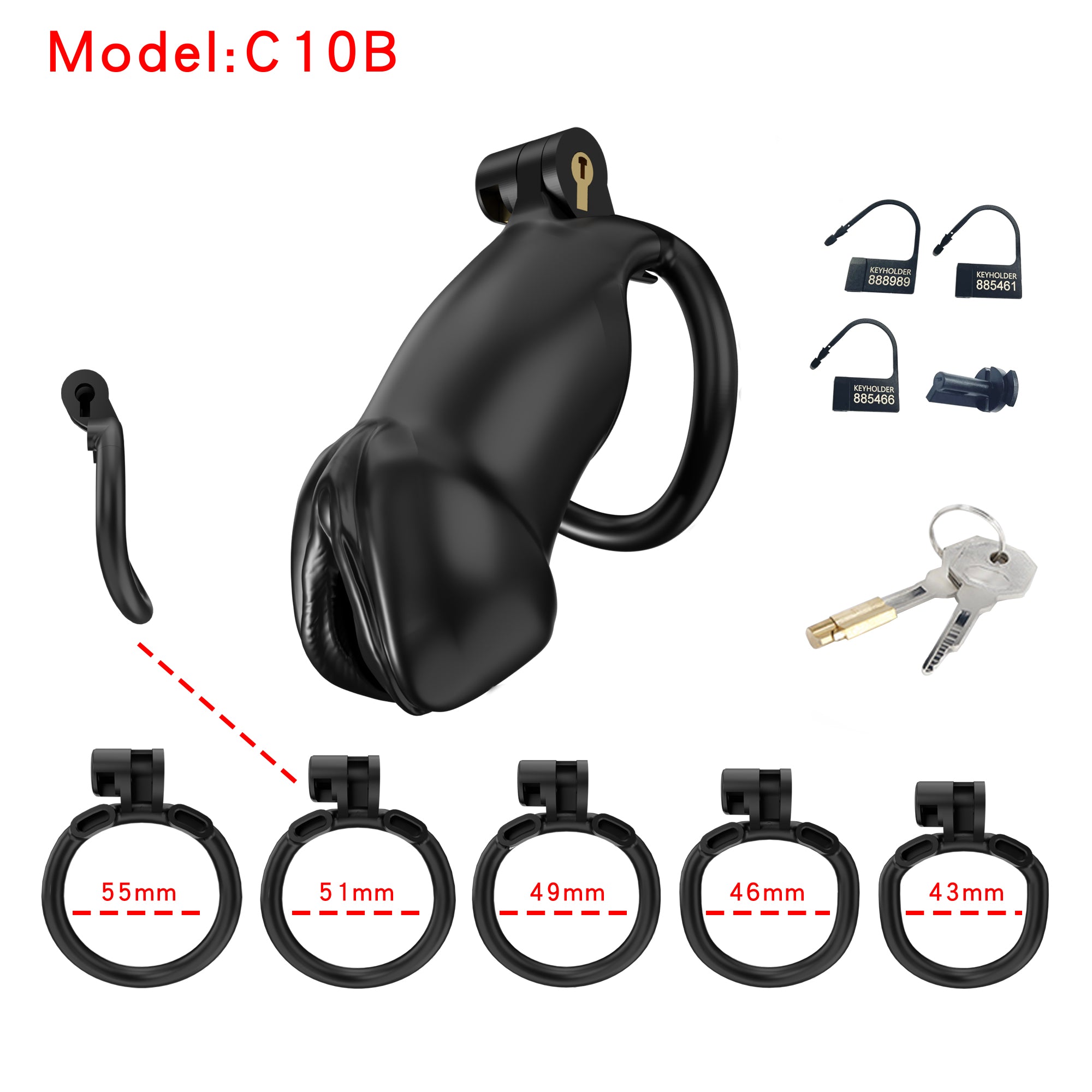 Resin Labia Chastity Lock with Belt-Compatible Design