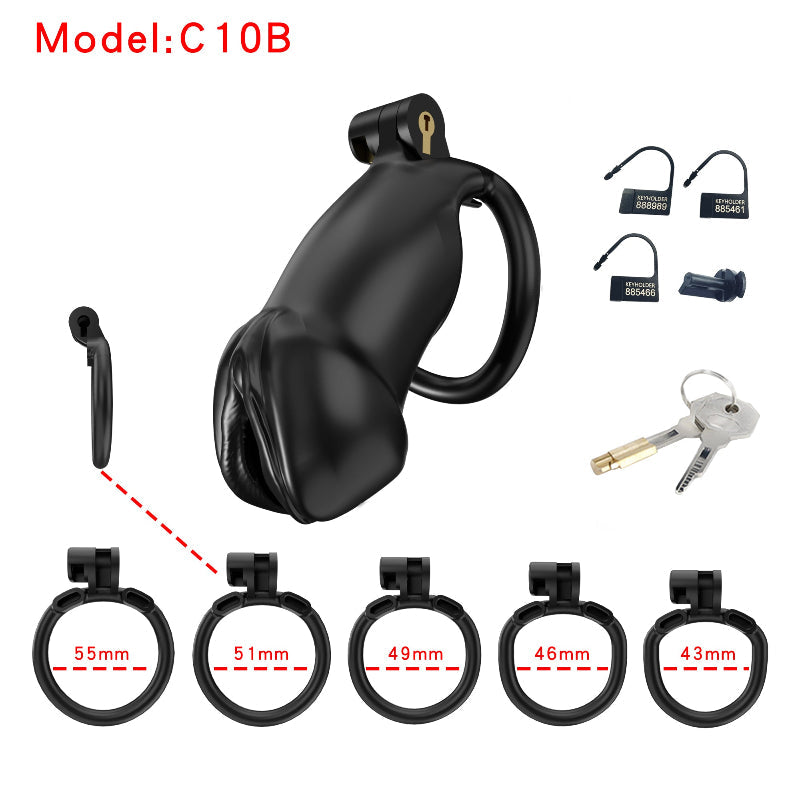 Resin Labia Chastity Lock with Belt-Compatible Design