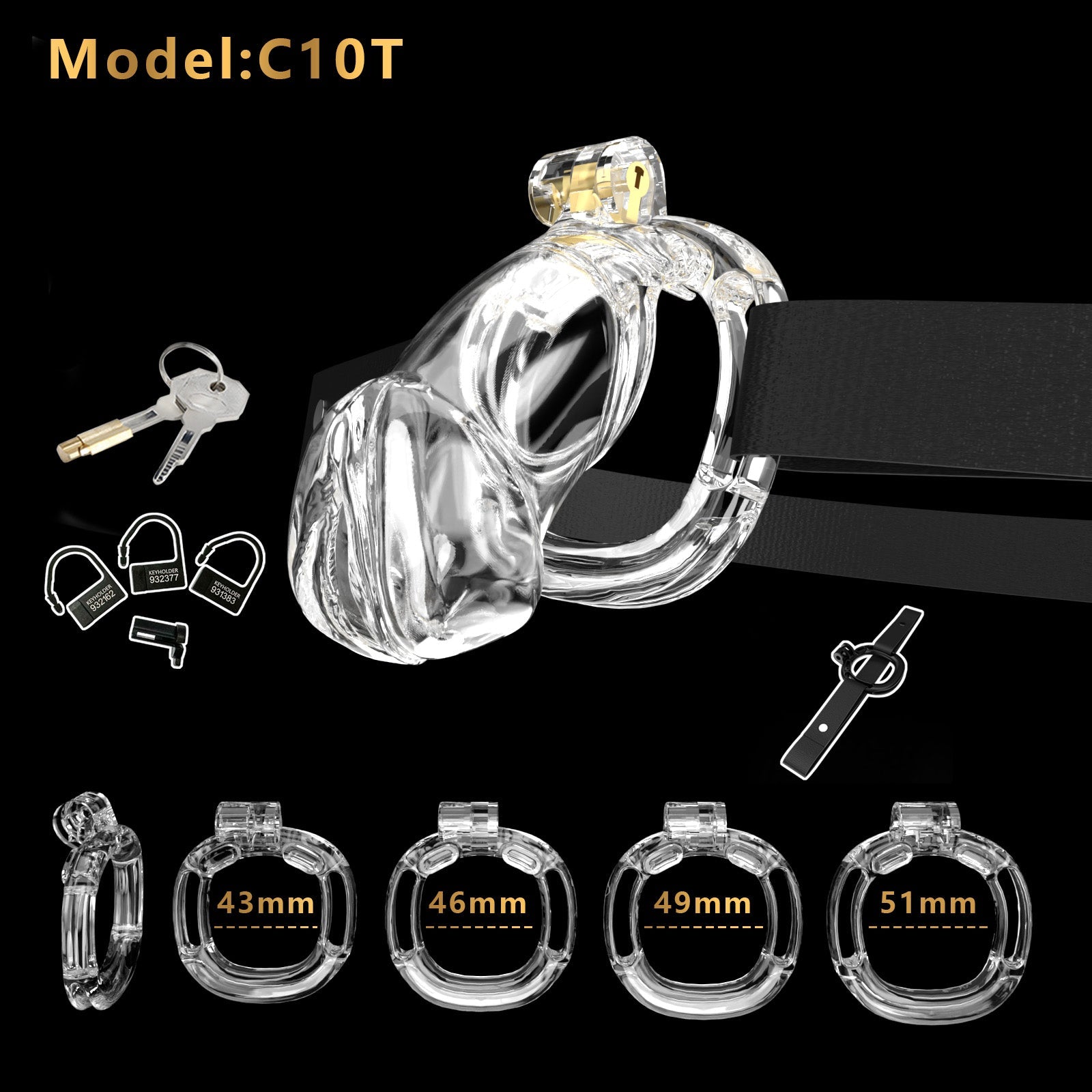 Resin Labia Chastity Lock with Belt-Compatible Design