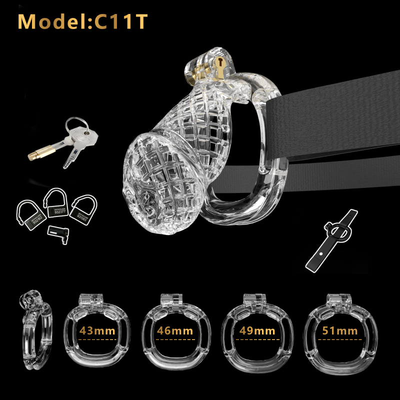 Mesh Ventilated Resin Chastity Cage, 45–105 mm Length Options