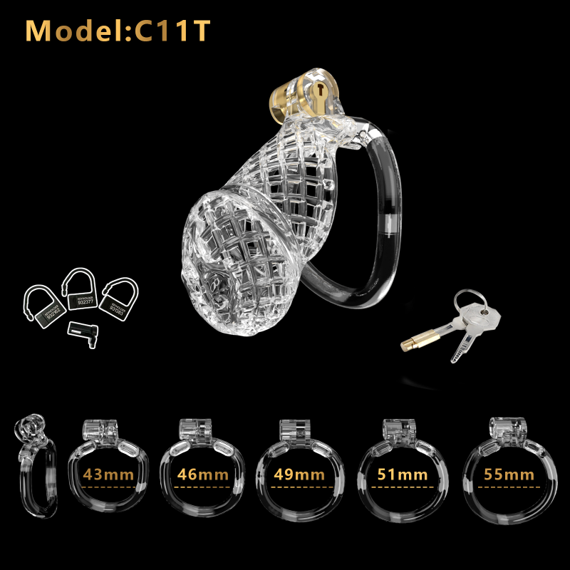 Mesh Ventilated Resin Chastity Cage, 45–105 mm Length Options