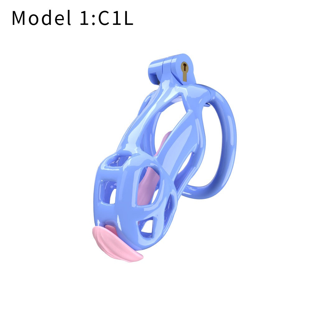 3D Printed Male Chastity Cage with Lock & 5 Rings – Resin Virginity Device for Men