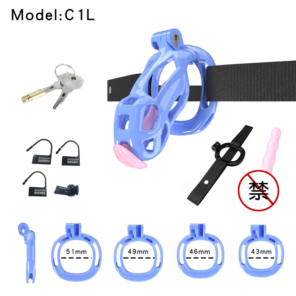 3D-Printed Resin Chastity Cage with Strap – A1–E1, 5 Colors