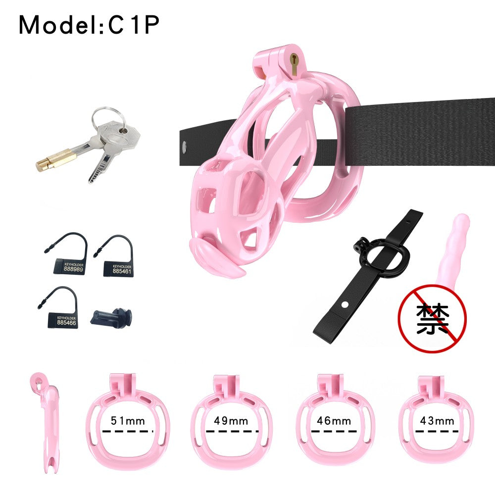 3D-Printed Resin Chastity Cage with Strap – A1–E1, 5 Colors
