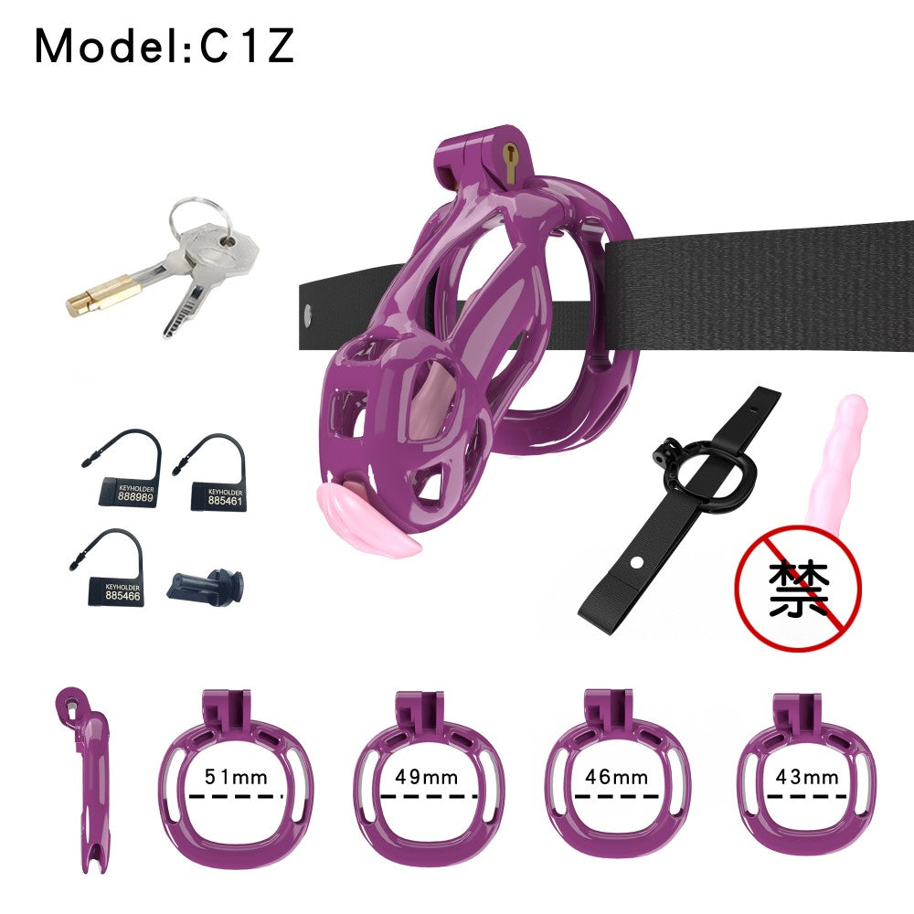 3D-Printed Resin Chastity Cage with Strap – A1–E1, 5 Colors