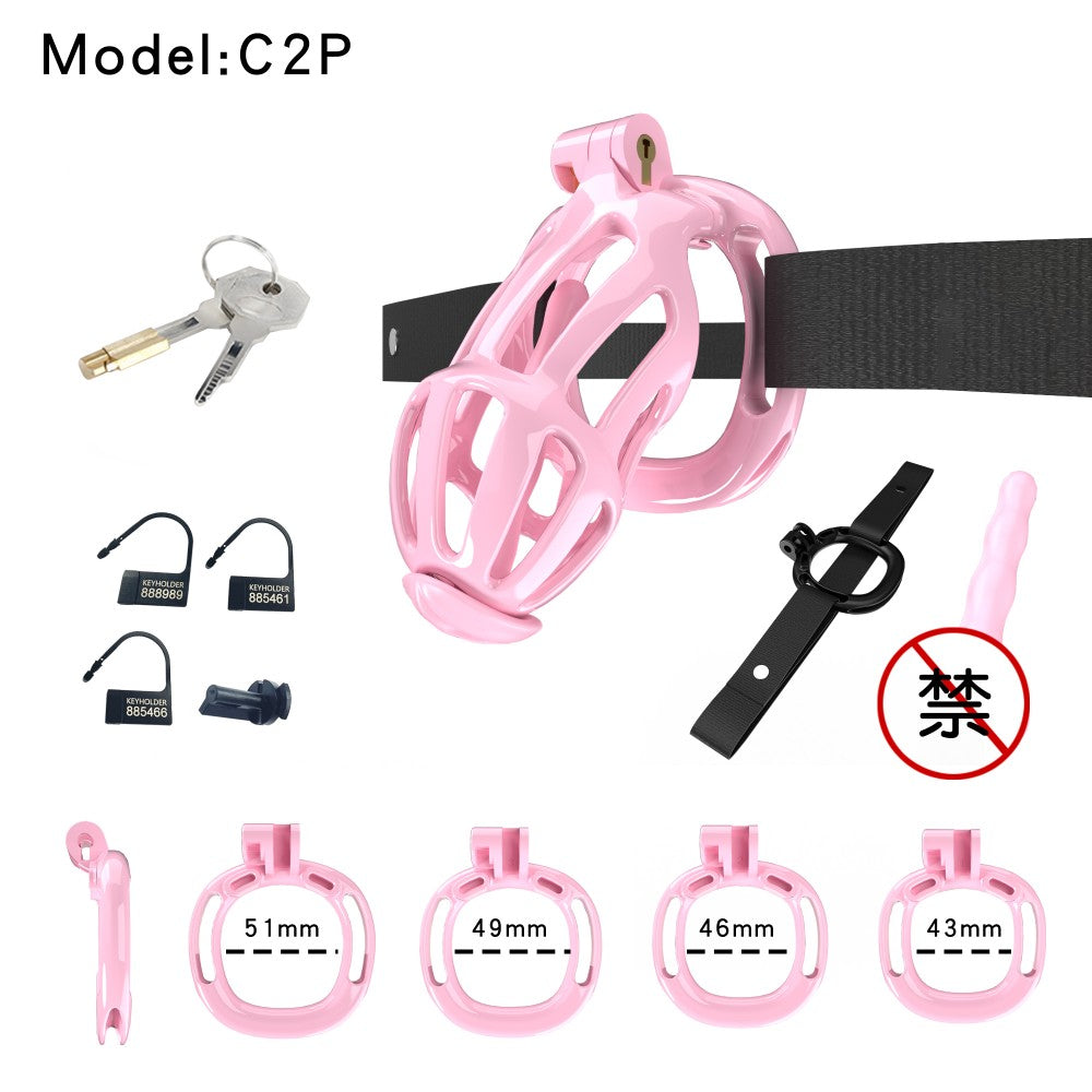 3D-Printed Resin Chastity Cage with Strap – A2–E2, 5 Colors