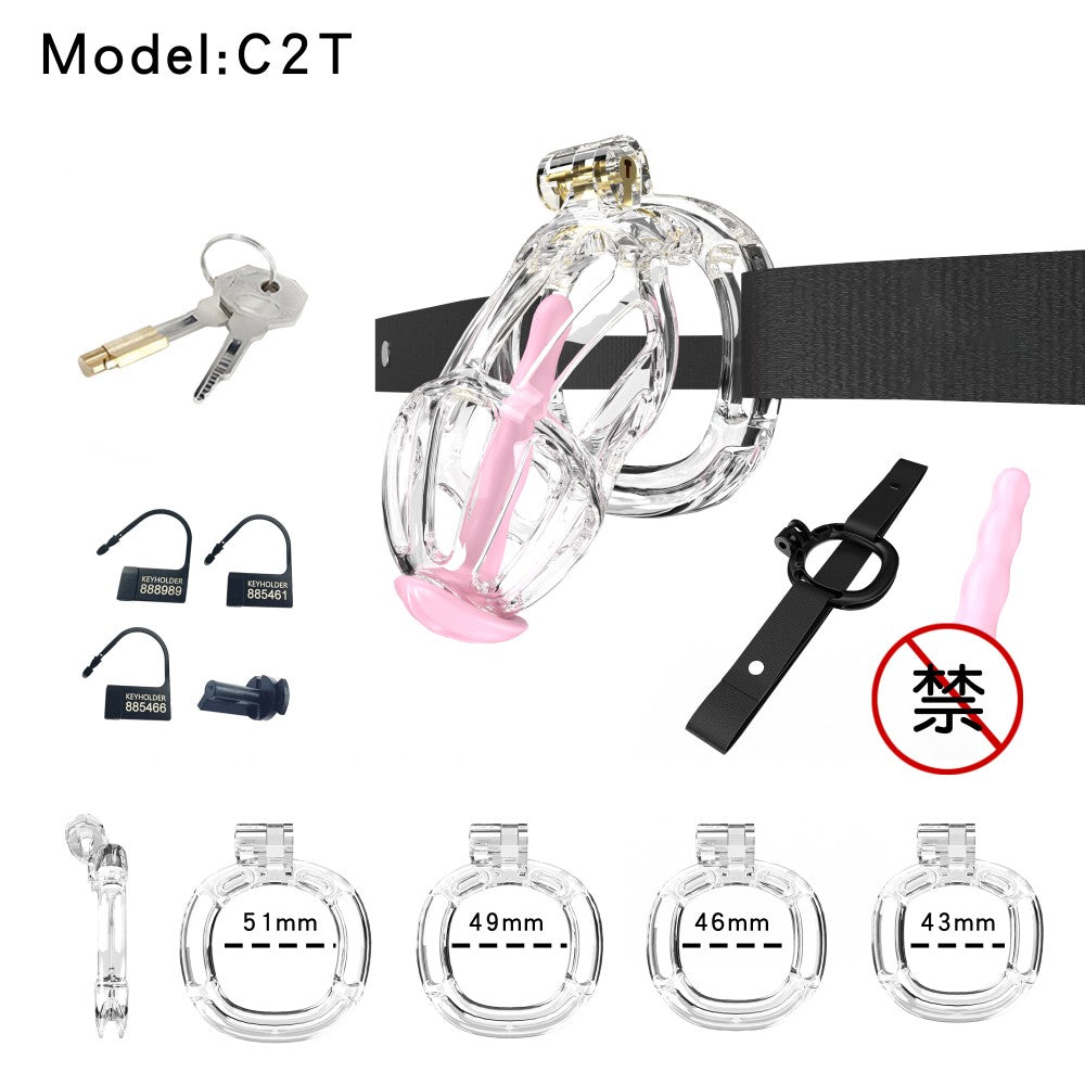 3D-Printed Resin Chastity Cage with Strap – A2–E2, 5 Colors