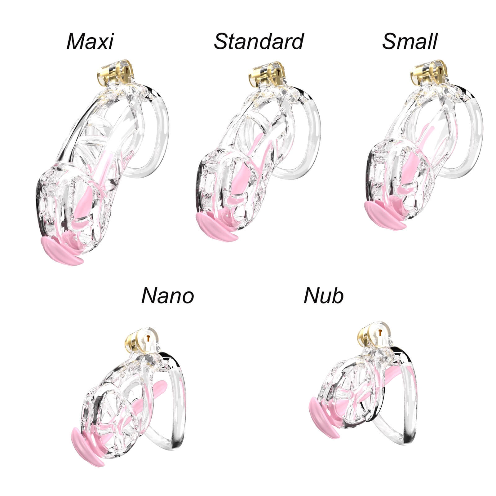 Transparent Cobra Nub Chastity Kit With Urethral