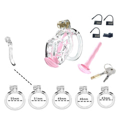 Transparent Cobra Nano Chastity Kit With Urethral