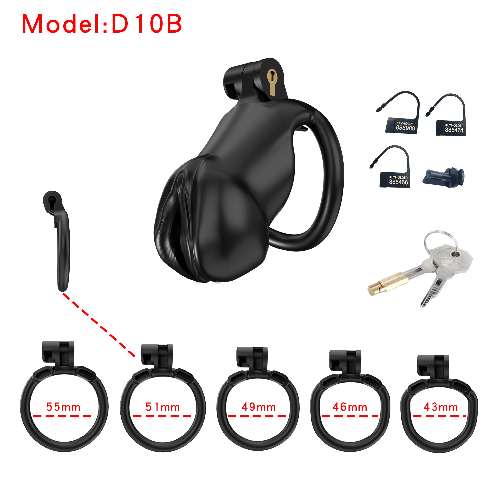 Resin Labia Chastity Lock with Belt-Compatible Design