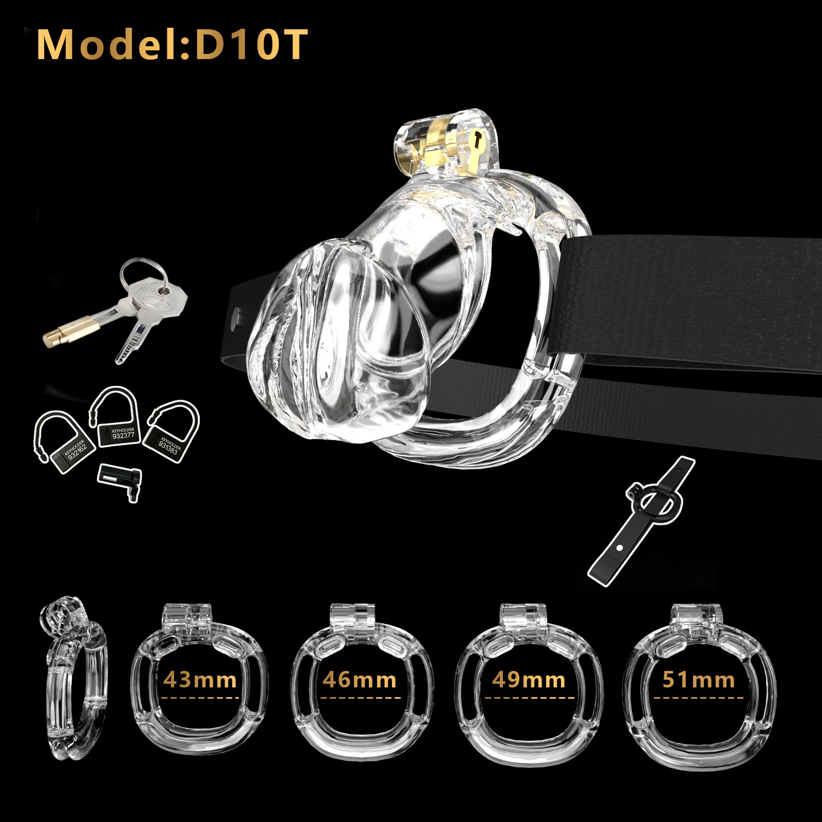 Resin Labia Chastity Lock with Belt-Compatible Design