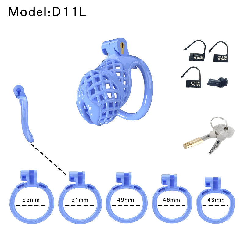 Mesh Ventilated Resin Chastity Cage, 45–105 mm Length Options