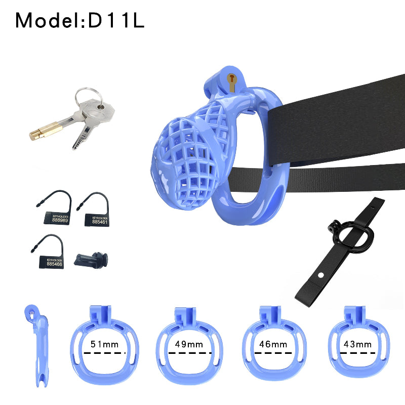 Mesh Ventilated Resin Chastity Cage, 45–105 mm Length Options