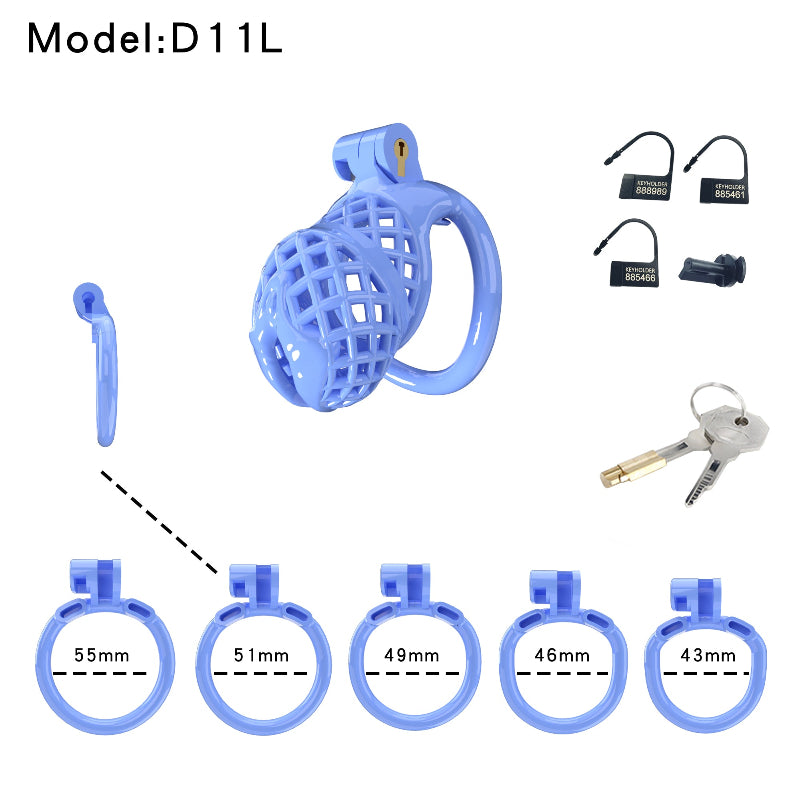 Mesh Ventilated Resin Chastity Cage, 45–105 mm Length Options