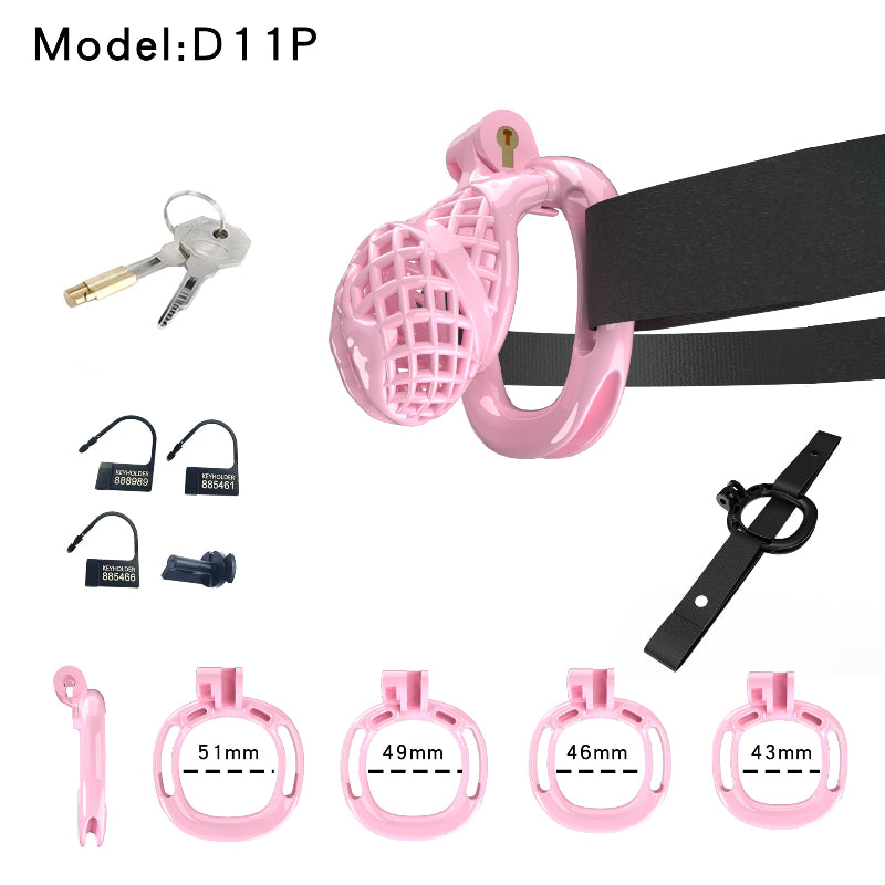 Mesh Ventilated Resin Chastity Cage, 45–105 mm Length Options