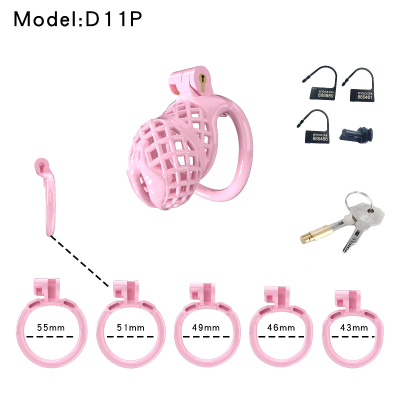 Mesh Ventilated Resin Chastity Cage, 45–105 mm Length Options