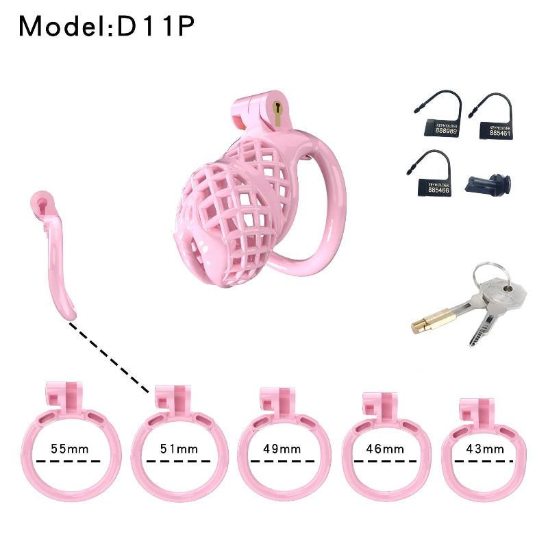 Mesh Ventilated Resin Chastity Cage, 45–105 mm Length Options