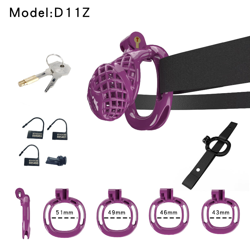 Mesh Ventilated Resin Chastity Cage, 45–105 mm Length Options
